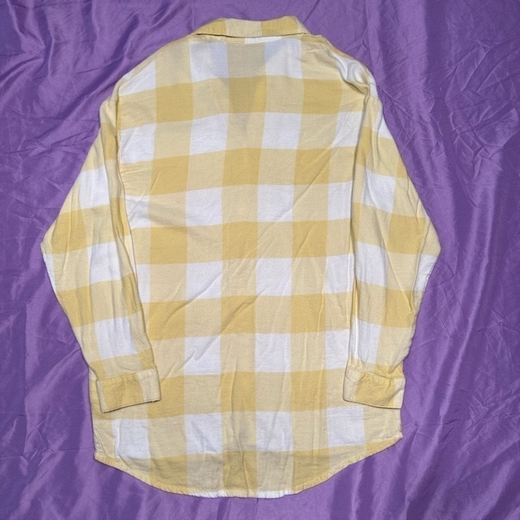 H&M Kids Yellow and White Oversized Flannel Shirt - Picture 4 of 4
